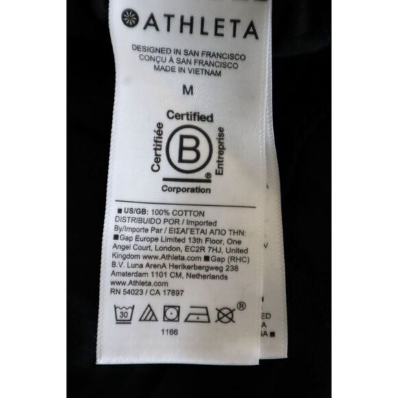 Athleta 624104-00 Women's Sz Medium Black Long Sleeve Classic Slub Top - Picture 4 of 10